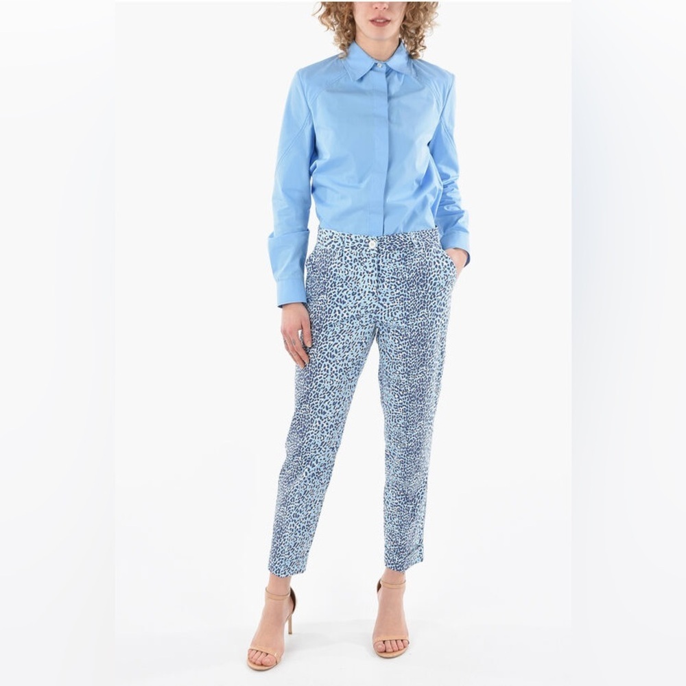 P.A.R.O.S.H ANIMAL PRINTED COPARD TROUSERS WITH SIDE POCKETS